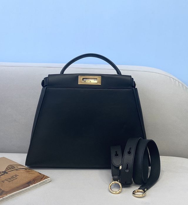 Fendi original calfskin medium peekaboo bag 8BN240A black