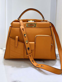 Fendi original calfskin medium peekaboo bag 8BN240A orange