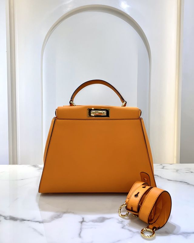 Fendi original calfskin medium peekaboo bag 8BN240A orange