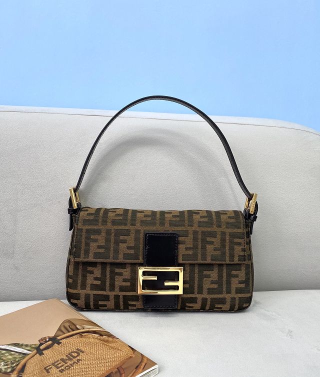 Fendi original canvas medium shoulder bag 8BR185 brown