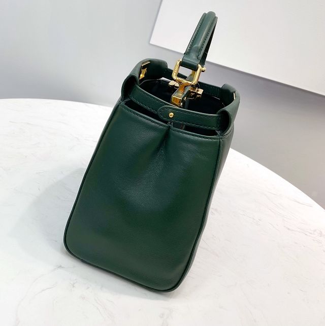 Fendi original lambskin small peekaboo bag 8BN244 dark green