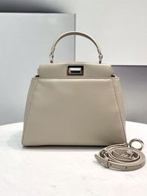 Fendi original lambskin small peekaboo bag 8BN244 light grey