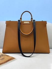 Fendi original calfskin large X-Tote bag 8BH374 brown
