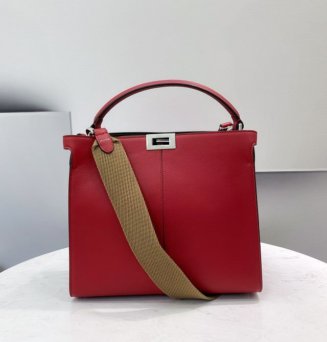 Fendi original calfskin medium peekaboo Iseeu tote 7VA527 red