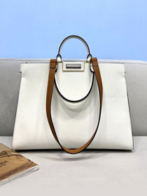 Fendi original calfskin medium X-Tote bag 8BH375 white