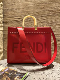 Fendi original calfskin medium sunshine shopper bag 8BH386 red