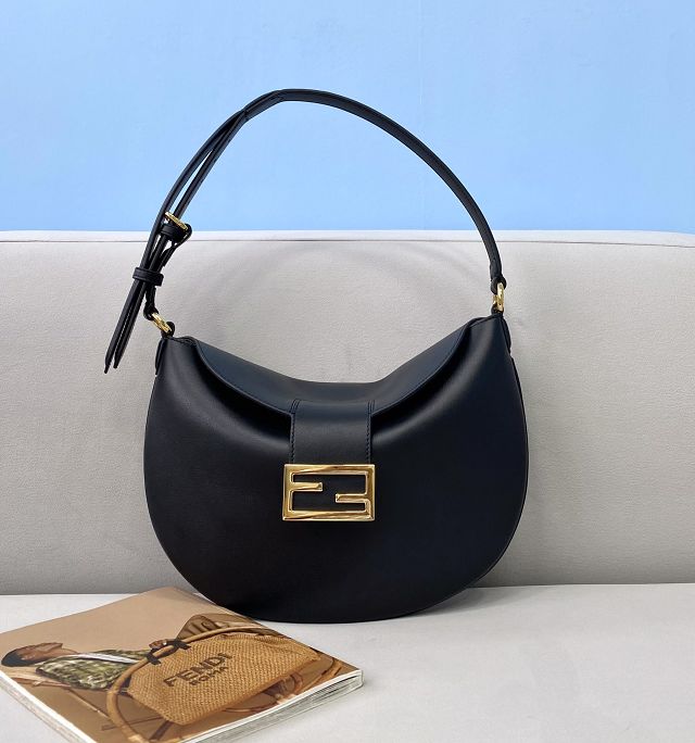 Fendi original calfskin small shoulder bag shopper bag 8BR790 black