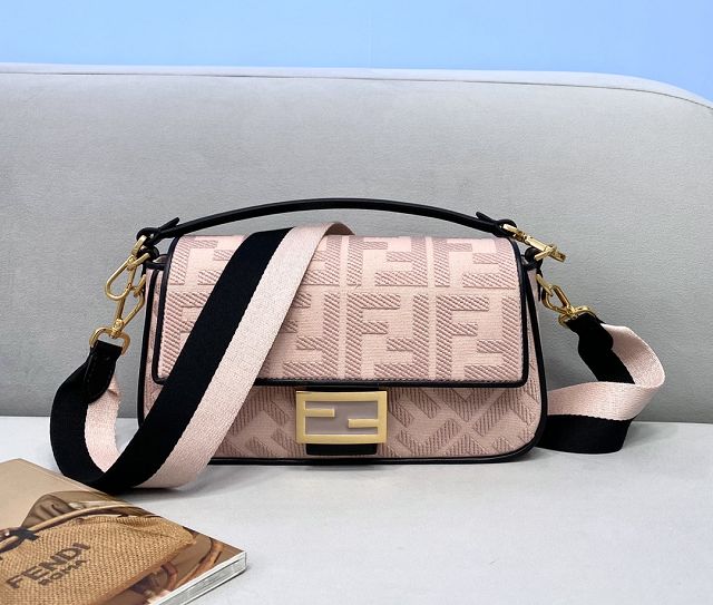 Fendi original canvas medium baguette bag 8BR600 pink