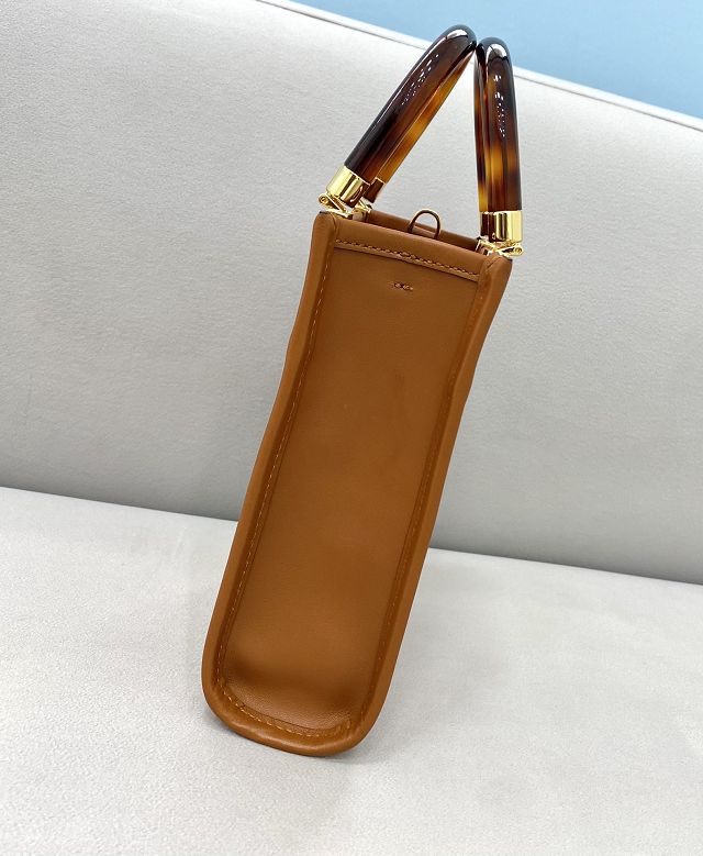 Fendi original calfskin mini sunshine shopper bag 8BS051 brown