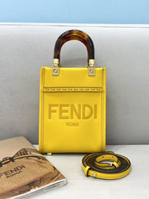 Fendi original calfskin mini sunshine shopper bag 8BS051 yellow