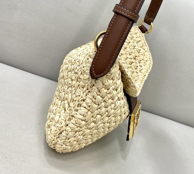 Fendi raffua small shoulder bag shopper bag 8BR790 beige