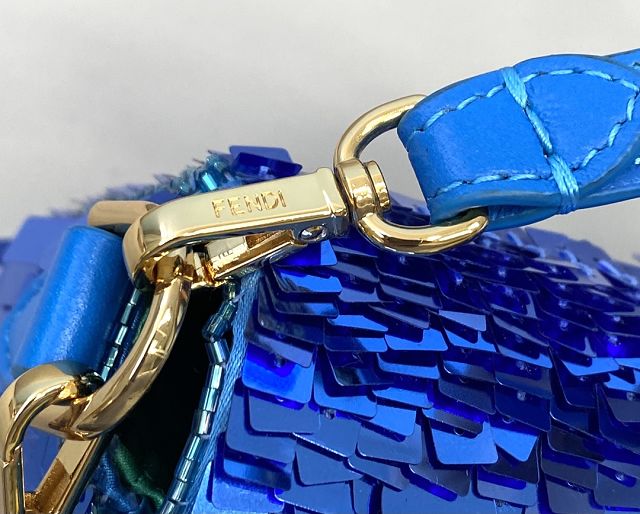 Fendi sequined mini baguette bag 8BS017 blue