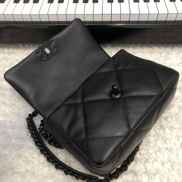 CC original lambskin 19 small flap bag AS1160 all black