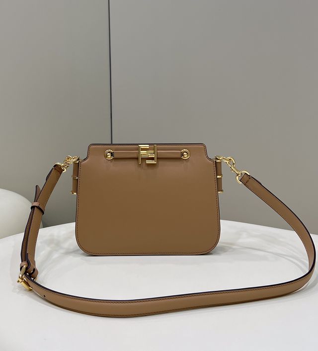 Fendi original calfskin touch gusseted bag 8BT349 apricot