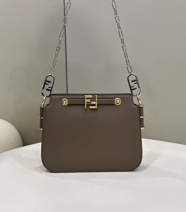 Fendi original calfskin touch gusseted bag 8BT349 grey