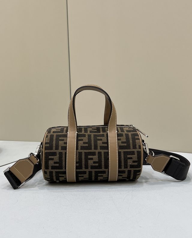 Fendi original canvas mini bowling bag 7VA570 brown