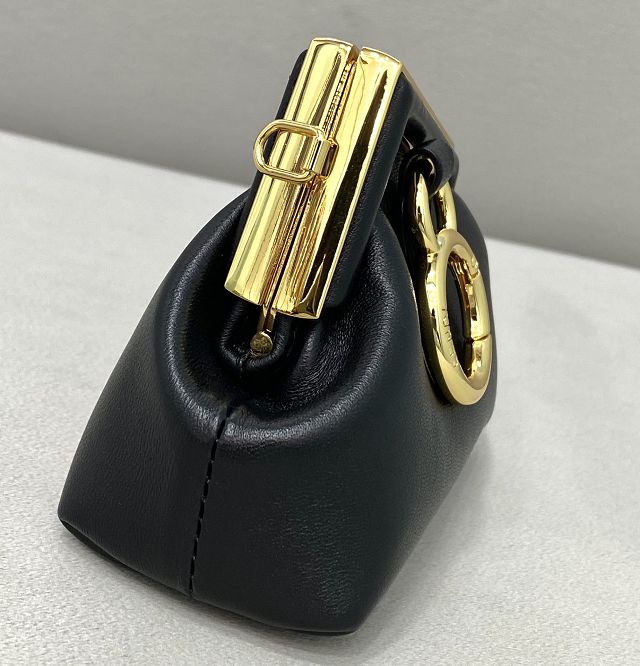 Fendi original lambskin first nano bag 7AS051 black