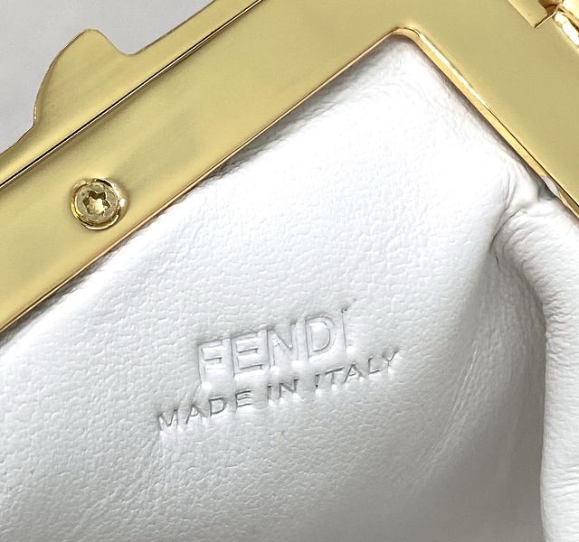 Fendi original lambskin first nano bag 7AS051 white