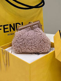 Fendi original sheepskin first nano bag 7AS051 pink