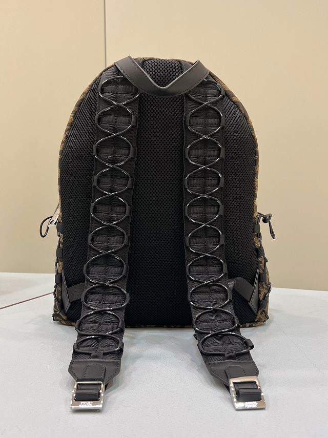 Fendi canvas medium backpack 8BR387 brown