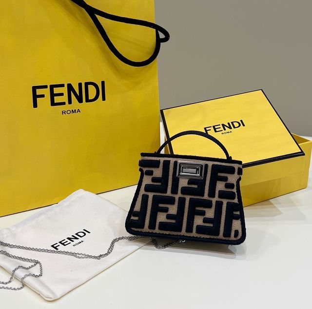 Fendi canvas nano baguette charm 7AS105 