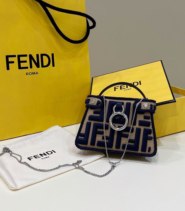 Fendi canvas nano baguette charm 7AS105 