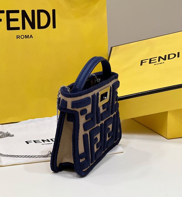 Fendi canvas nano baguette charm 7AS105 