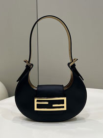 Fendi original calfskin cookie mini hobo bag 8BS065 black