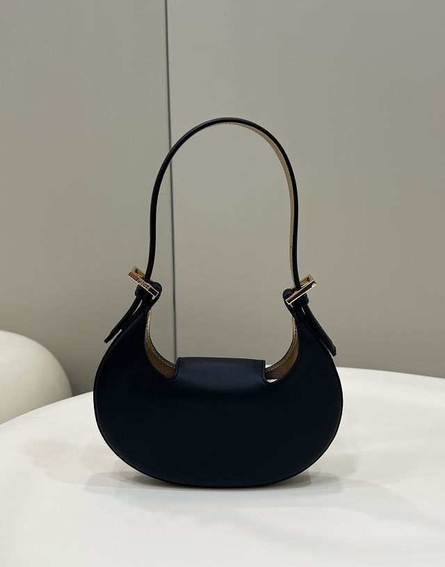 Fendi original calfskin cookie mini hobo bag 8BS065 black