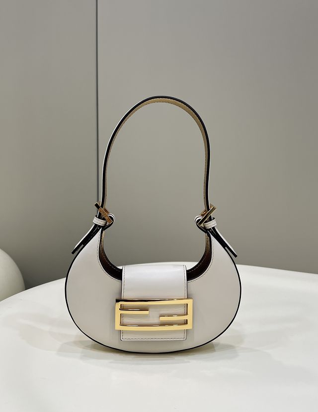 Fendi original calfskin cookie mini hobo bag 8BS065 white