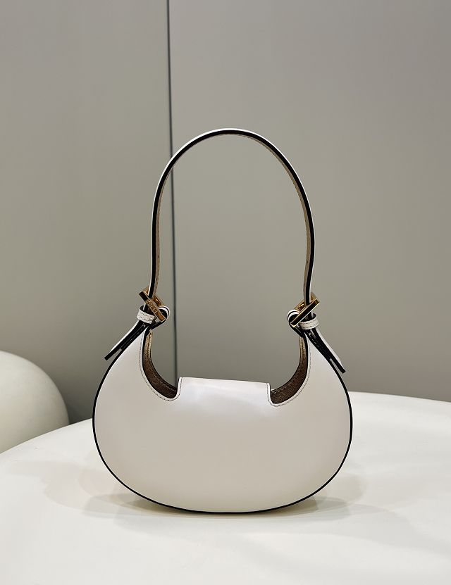 Fendi original calfskin cookie mini hobo bag 8BS065 white