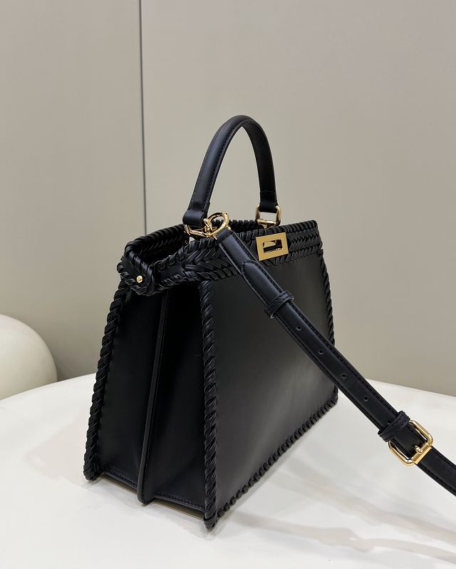 Fendi original calfskin medium peekaboo ISeeU bag 8BN321-3 black