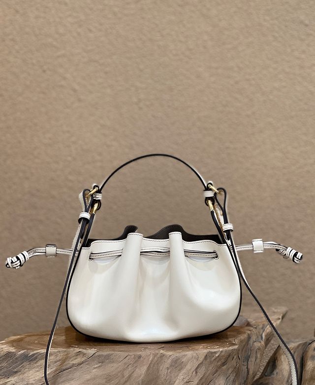 Fendi original calfskin mini pomodorino bag 8BS059 white