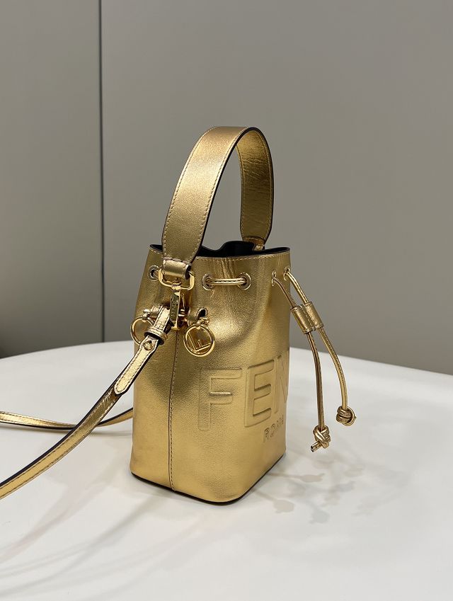 Fendi original calfskin small mon tresor bucket bag 8BS010 gold