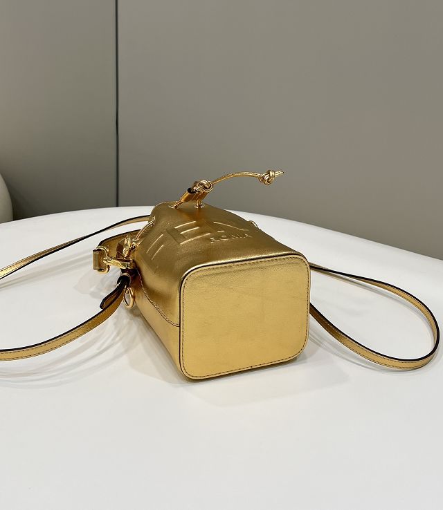 Fendi original calfskin small mon tresor bucket bag 8BS010 gold
