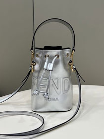 Fendi original calfskin small mon tresor bucket bag 8BS010 silver