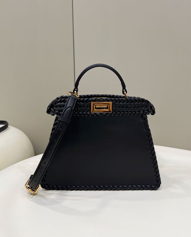 Fendi original calfskin small peekaboo ISeeU bag 8BN327-3 black