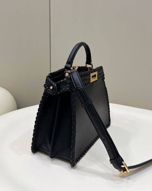 Fendi original calfskin small peekaboo ISeeU bag 8BN327-3 black