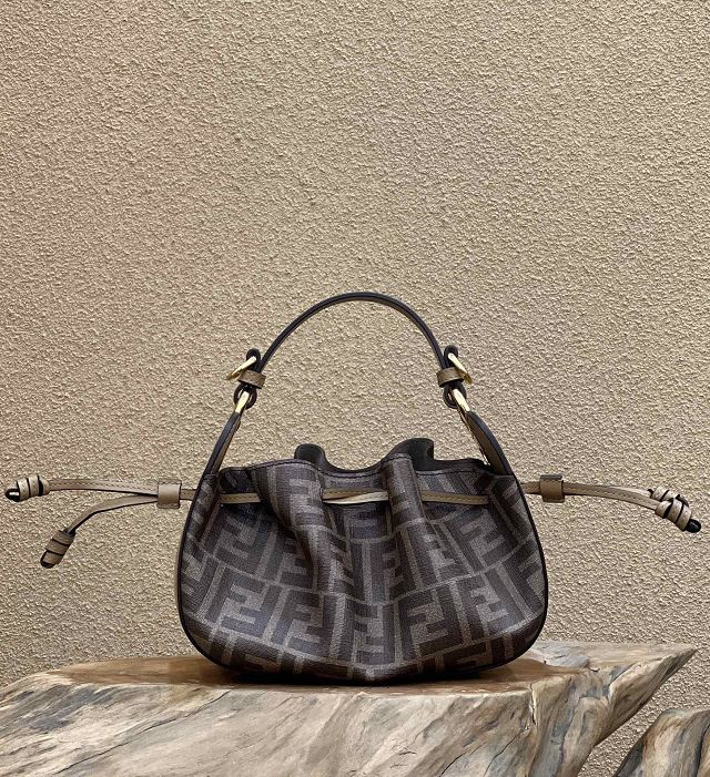 Fendi original fabric mini pomodorino bag 8BS059 brown