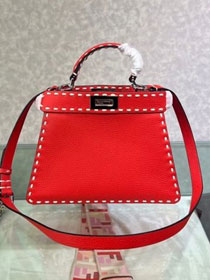 Fendi original grained calfskin small peekaboo ISeeU bag 8BN327 red