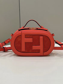 Fendi original suede O-Lock mini camera case 8BS058 red