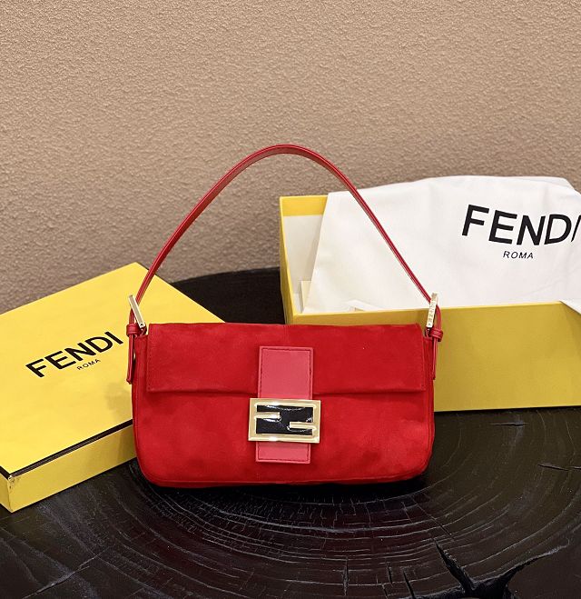 Fendi suede medium 1997 baguette bag 8BR339 black