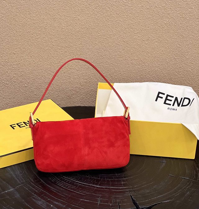 Fendi suede medium 1997 baguette bag 8BR339 black