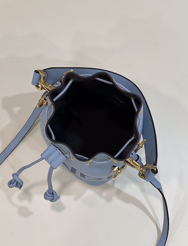 Fendi original calfskin small mon tresor bucket bag 8BS010 blue