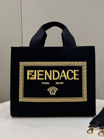 Fendi original canvas large shopping bag 8BH395 black