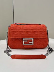 Fendi original fabric chain baguette bag 8BR793 red