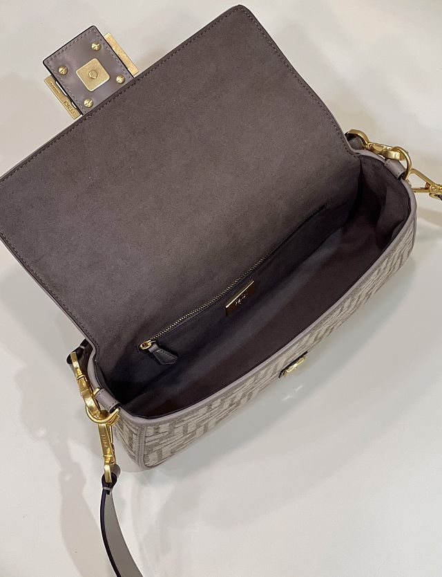 Fendi original fabric medium baguette bag 8BR600 grey