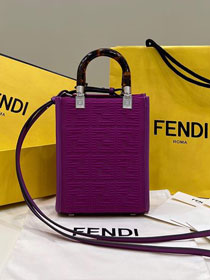 Fendi original fabric mini sunshine shopper bag 8BS051 purple