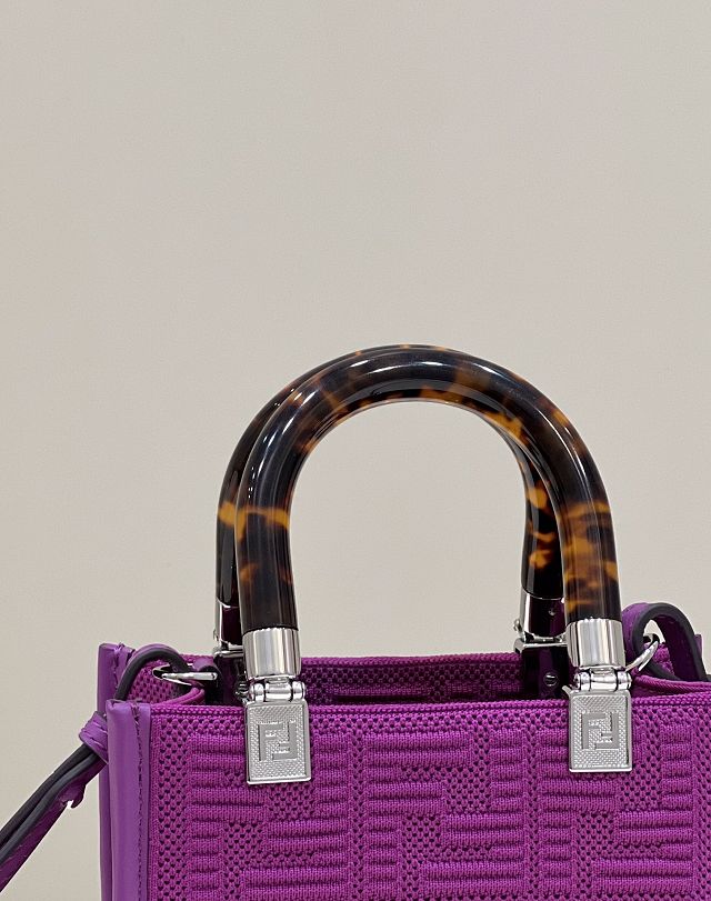 Fendi original fabric mini sunshine shopper bag 8BS051 purple