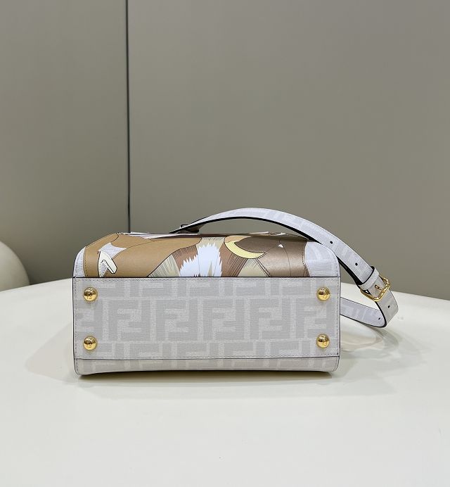 Fendi original fabric small peekaboo bag 8BN244 white